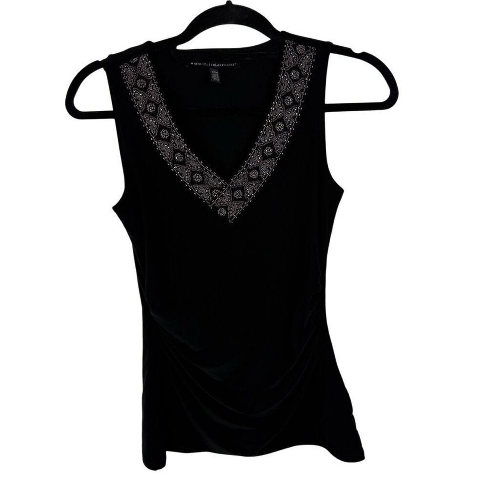 White House Black market beaded sleeveless top size XXS